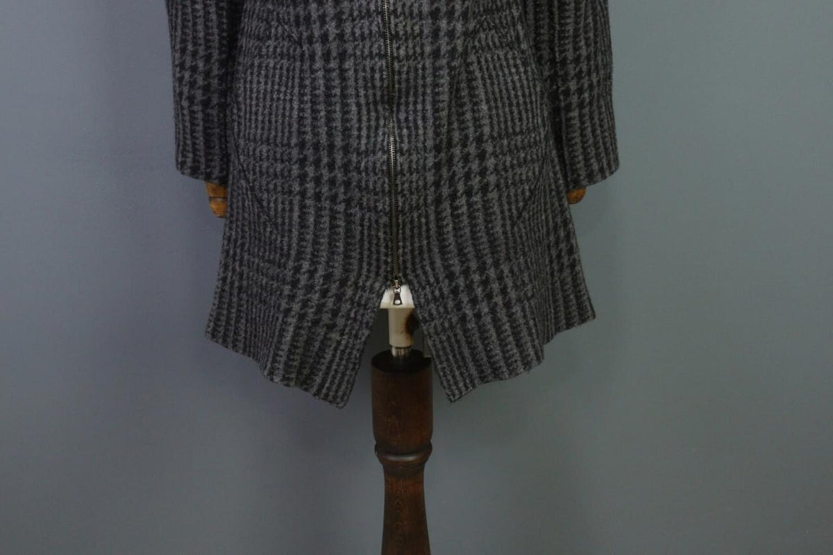 OSKA Gray Plaid Full Zip Hooded Wool Lagenlook Jacket – Size 2