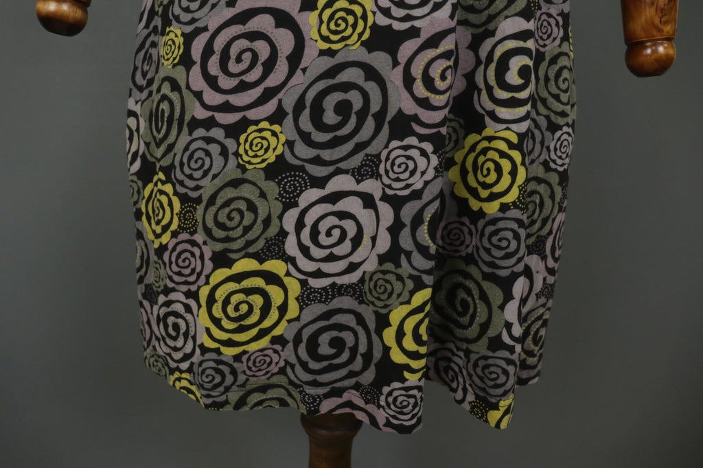 GUDRUN SJODEN Multi Floral Long Sleeve Round Neck Pullover Shift Dress – Size M