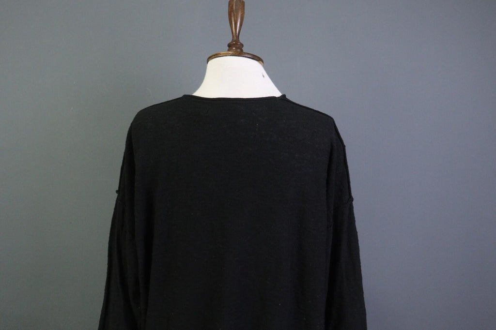 GUDRUN SJODEN Black Long Sleeve Oversized Lagenlook Shirt Dress – Size M