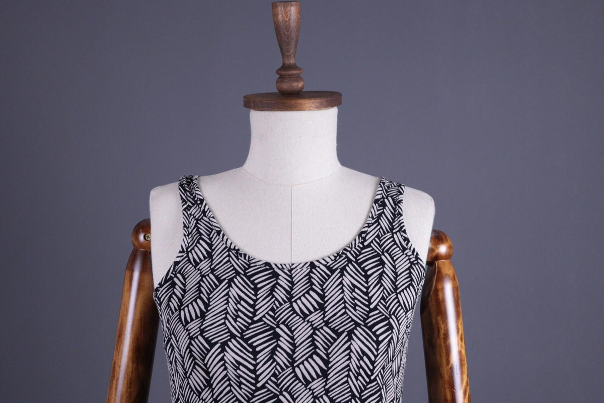 GUDRUN SJODEN Blacl Designer Summer Sleeveless Long Blouson Shift Dress – Size S