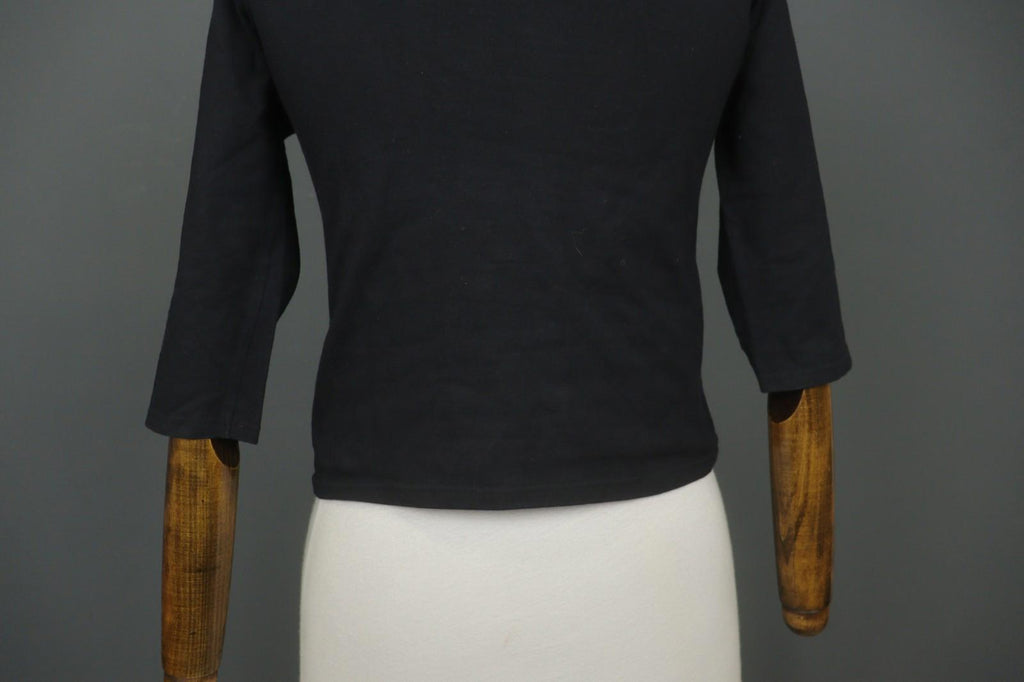 BURBERRY London Black Cotton Long Sleeve Round Neck Pullover Knit Top – Size M