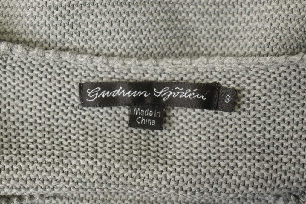 GUDRUN SJODEN Gray 100% Cotton Long Sleeve Round Neck Pullover Sweater – Size S