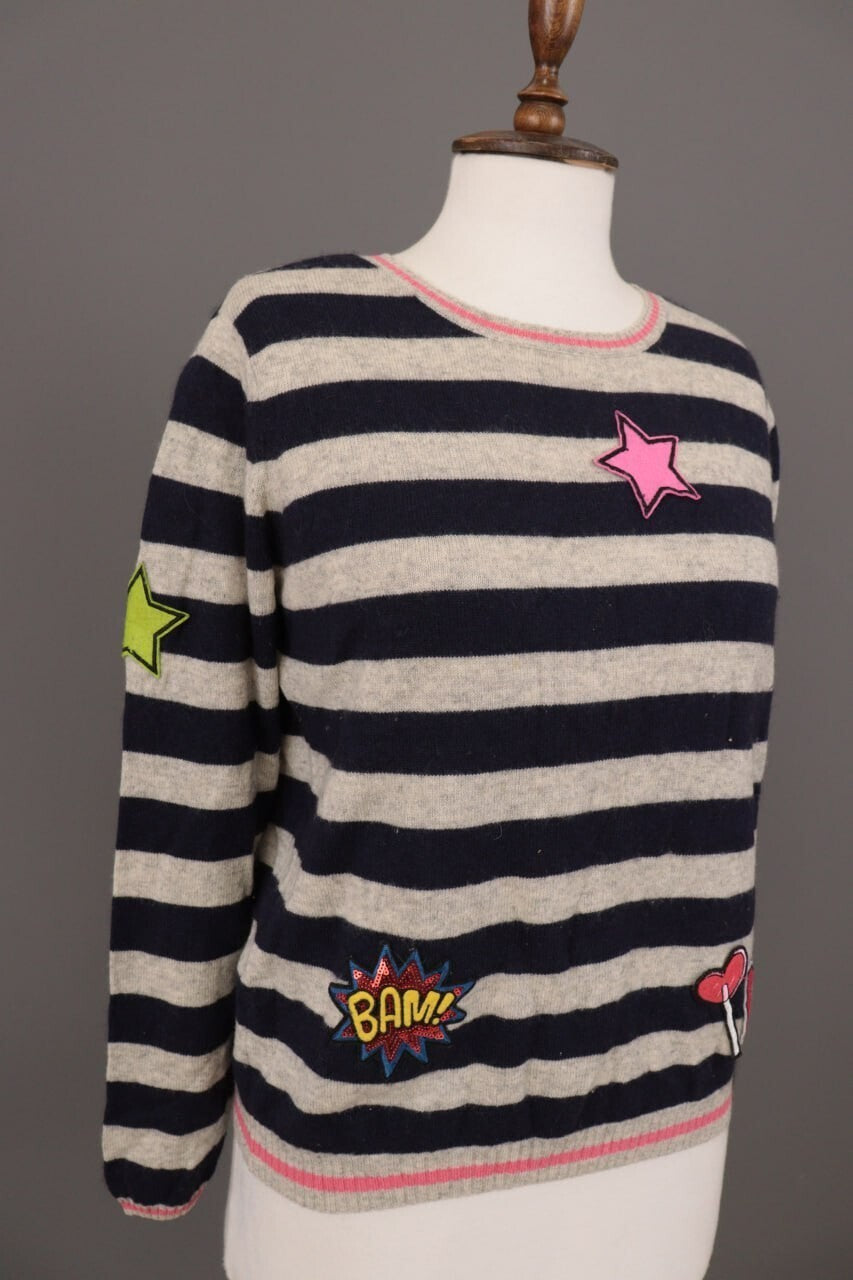 Princess Goes Hollywood Stripe Wool Cashmere Knit Sweater – Size 36