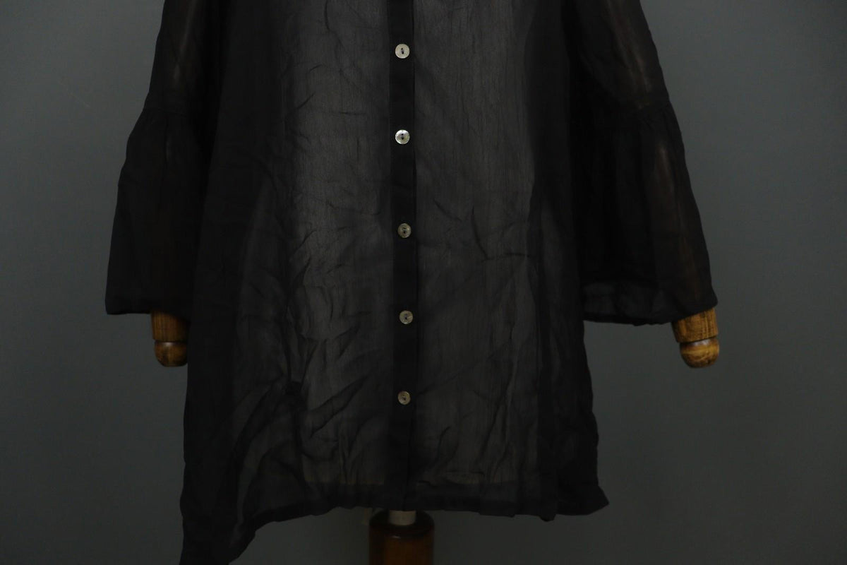 GUDRUN SJODEN Black Long Sleeve Casual Summer Button Front Blouse Top – Size M