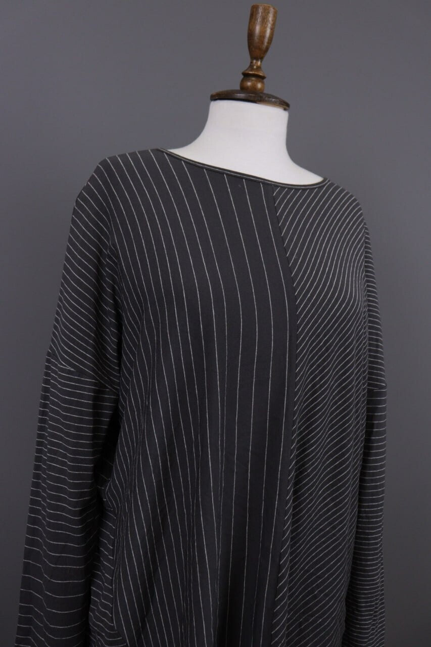 Oska Brown Striped Relaxed Lagenlook Tunic Dress – Size 2
