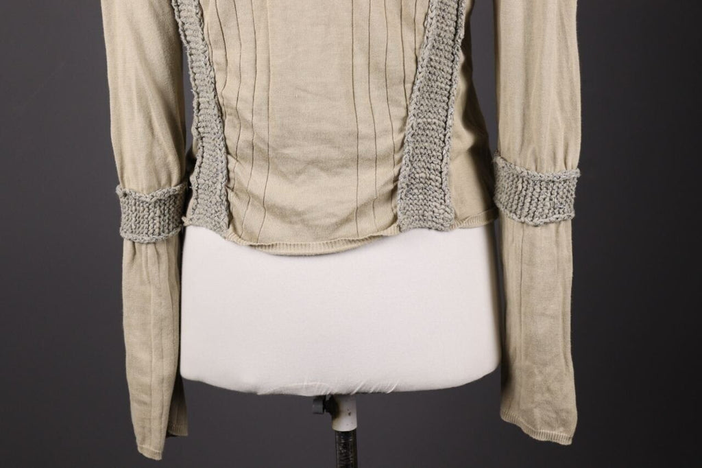 Just Cavalli Ivory Lagenlook Embroidered Knit Long Sleeve Sweater – Size 50