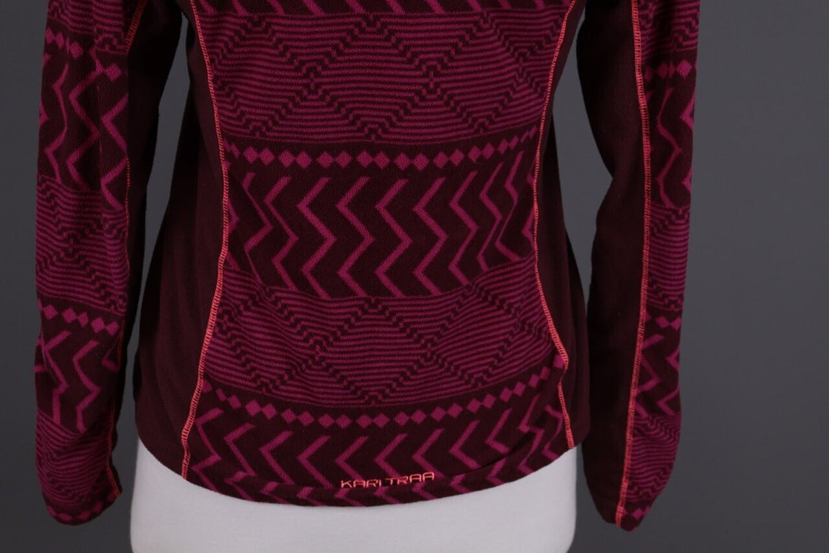 Kari Traa Purple Geometric Striped Full Zip Fleece Jacket – Size L
