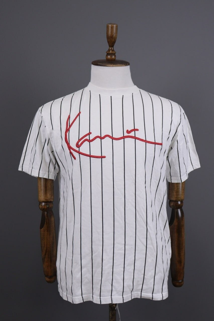 Karl Kani White Embroidered Summer Big Logo Short Sleeve T-shirt – Size XS
