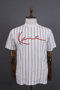 Karl Kani White Embroidered Summer Big Logo Short Sleeve T-shirt – Size XS