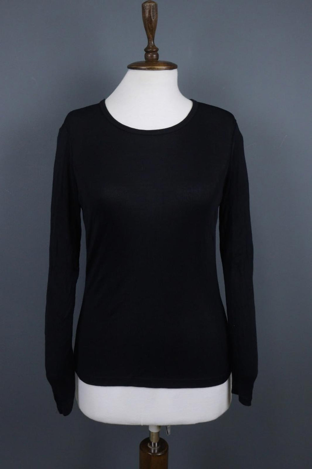 MARITHE+FRANCOIS GIRBAUD Black Viscose Raglan Sleeve Pullover Sweater – Size 38