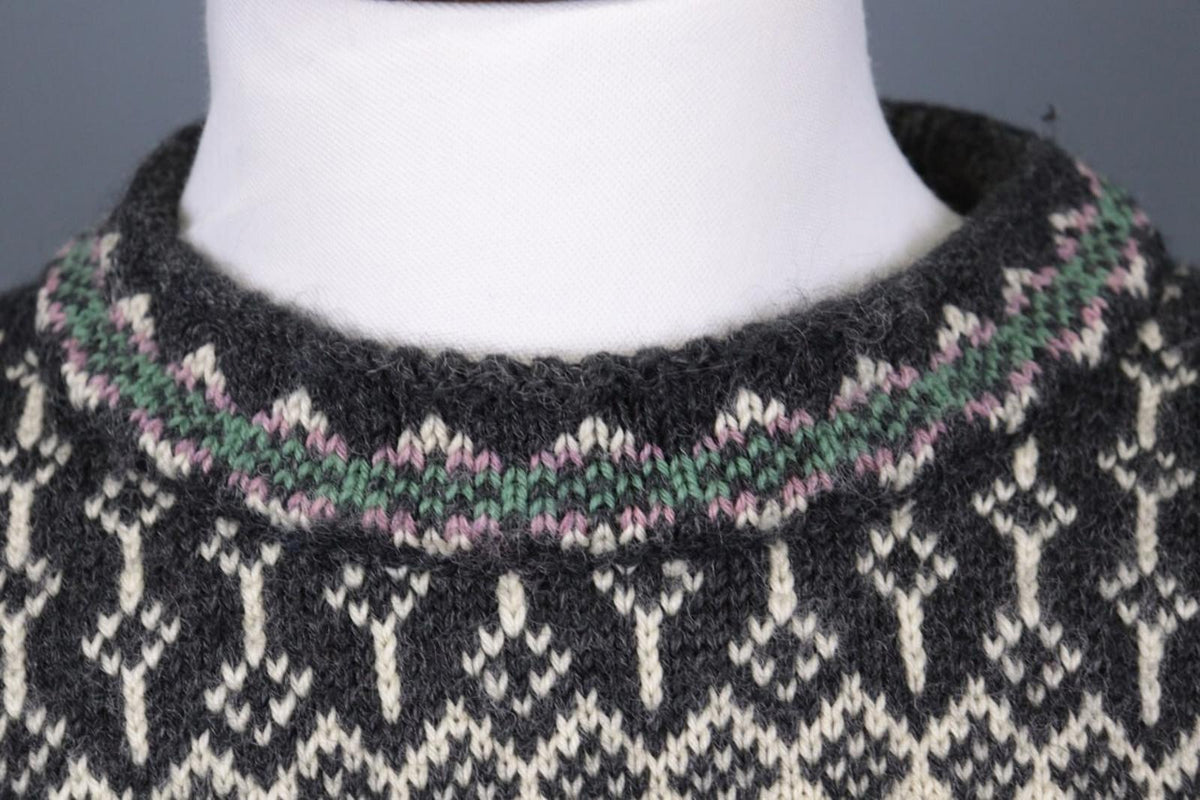 DALE OF NORWAY Black Deer Fair Isle Wool Knit Ski Sweater – Size XXL / 2XL