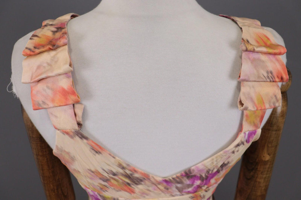 GIANNI VERSACE Multicolor Floral 3D Sleeveless V-Neck Blouse Tank Top – Size 40