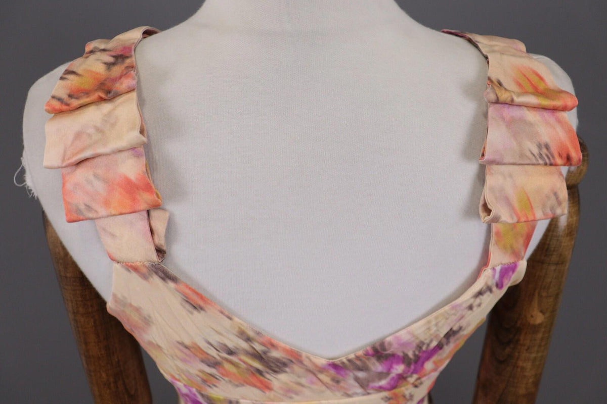 GIANNI VERSACE Multicolor Floral 3D Sleeveless V-Neck Blouse Tank Top – Size 40