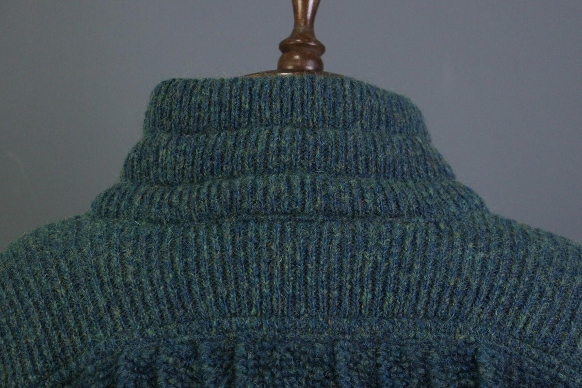 MISSONI Blue Wool Mohair Knit Long Sleeve Button Cardigan Sweater – Size L