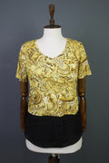BNWT VERSACE JEANS Multicolor Gold Printed Short Sleeve Blouse Top – Size USA 4
