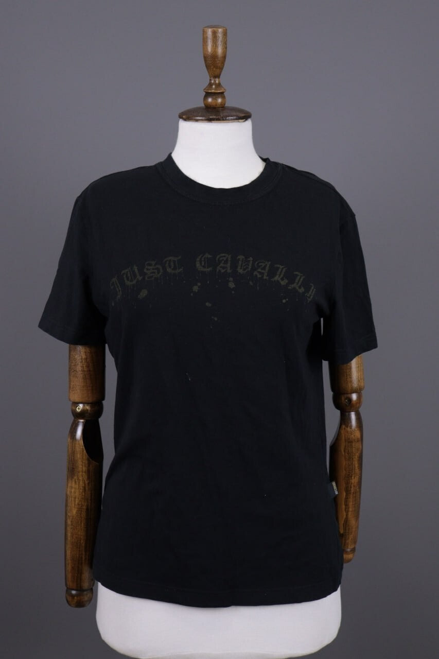 Just Cavalli Black Big Logo Black Short Sleeve T-Shirt – Size L