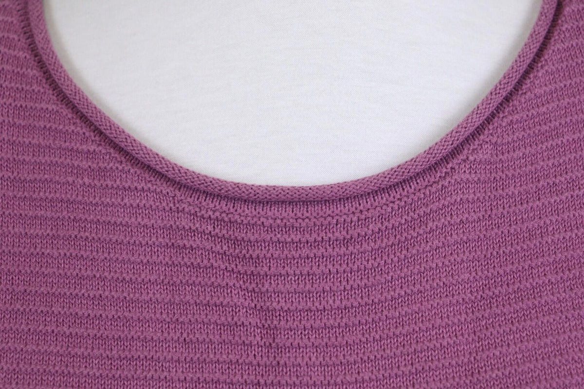 GUDRUN SJODEN Purple Striped Cap Sleeve Stretch Top Blouse – Size M – Used