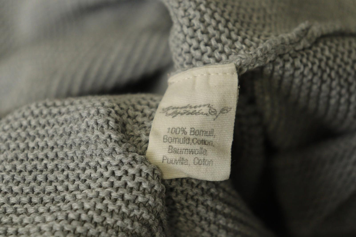 GUDRUN SJODEN Gray 100% Cotton Long Sleeve Round Neck Pullover Sweater – Size S