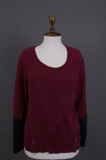 Eileen Fisher Burgubdy Lagenlook Cotton Cashmere Knit Oversized Sweater – Size M