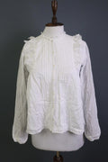 ZADIG & VOLTAIRE White Long Sleeve Button Down Lace Top Blouse Shirt – Size 16-M