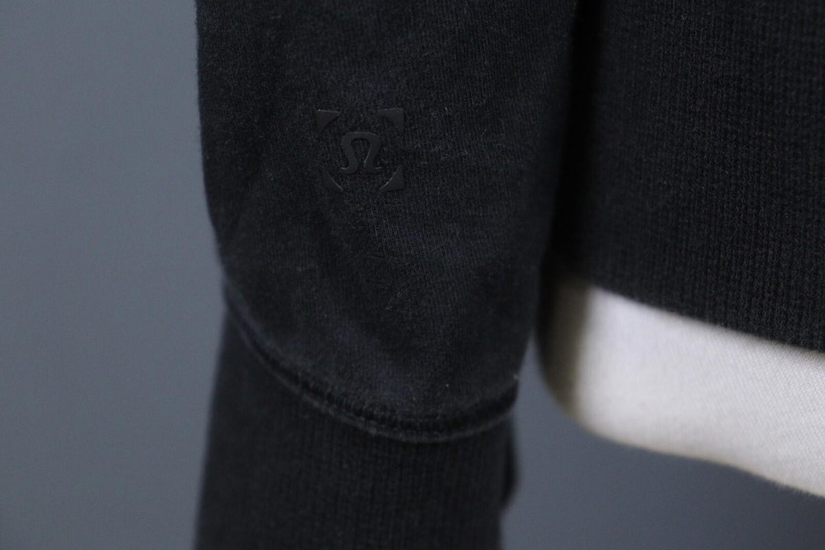 LULULEMON Black Long Sleeve Logo Lightweight Full Zip Hooded Track Jacket