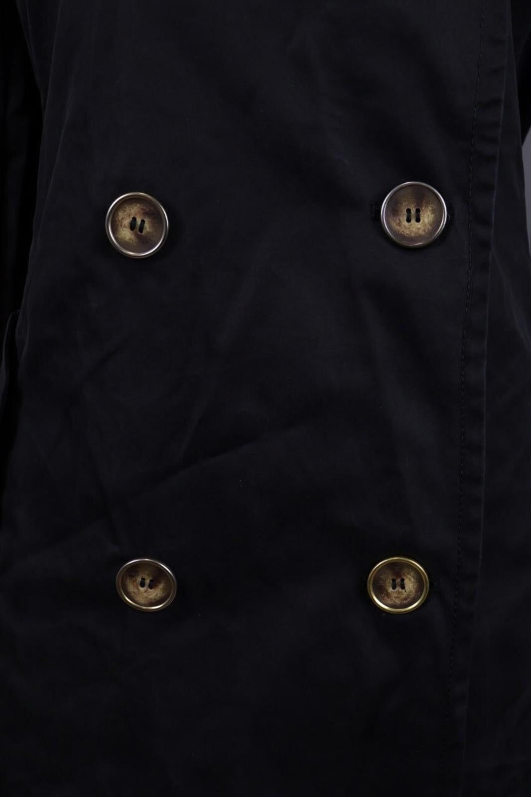 WEEKEND MAX MARA Black Double Breasted Belted Trench Coat – Size I 44 / GB 12 / S