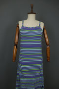 GUDRUN SJODEN Multi Striped Sleeveless Square Neck Pullover Tank Dress – Size S