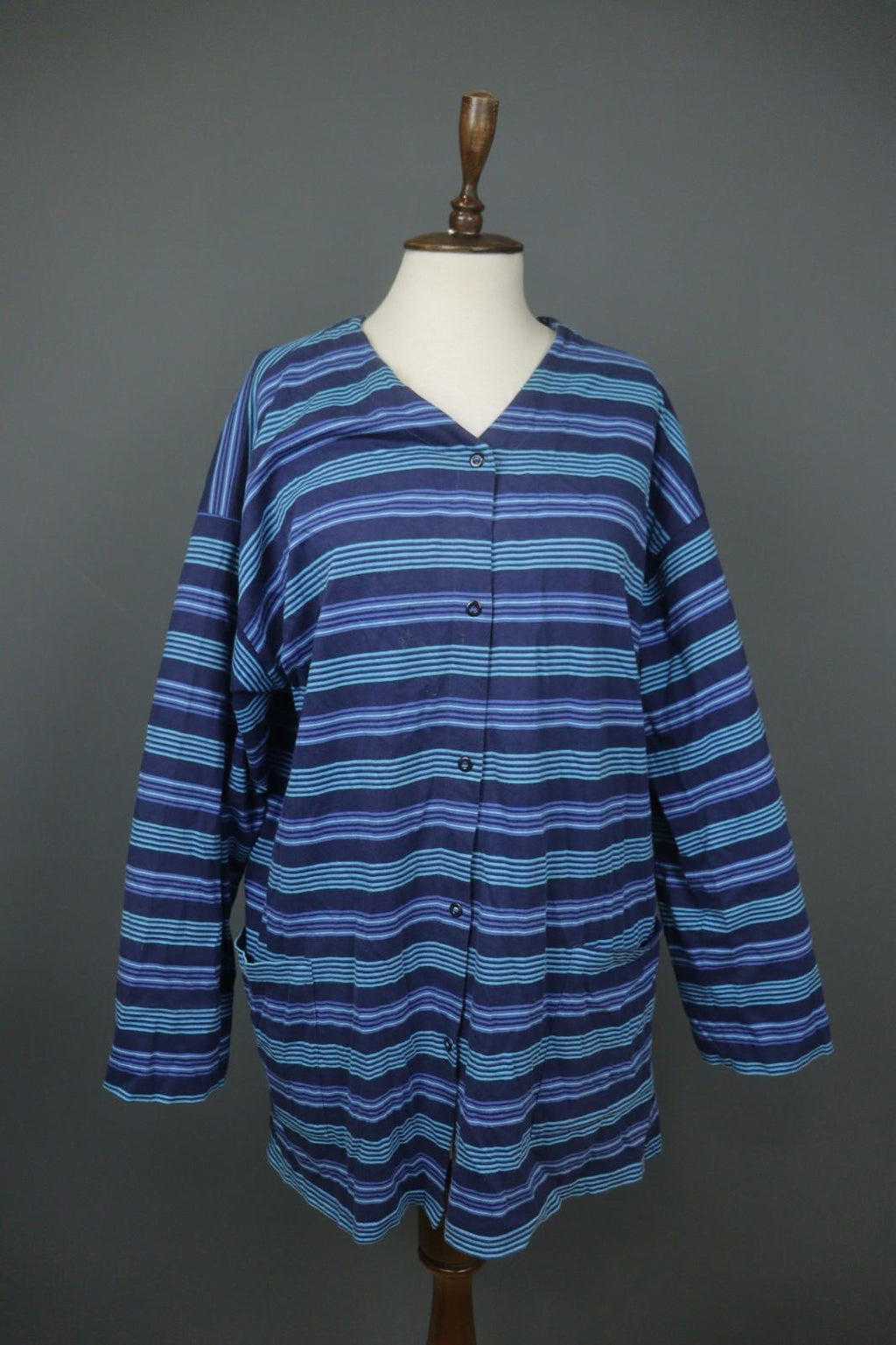 MARJA SUNA MARIMEKKO Navy Purple Striped Button Front Cardigan Sweater – Size XL
