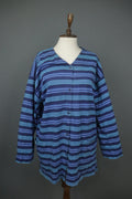 MARJA SUNA MARIMEKKO Navy Purple Striped Button Front Cardigan Sweater – Size XL