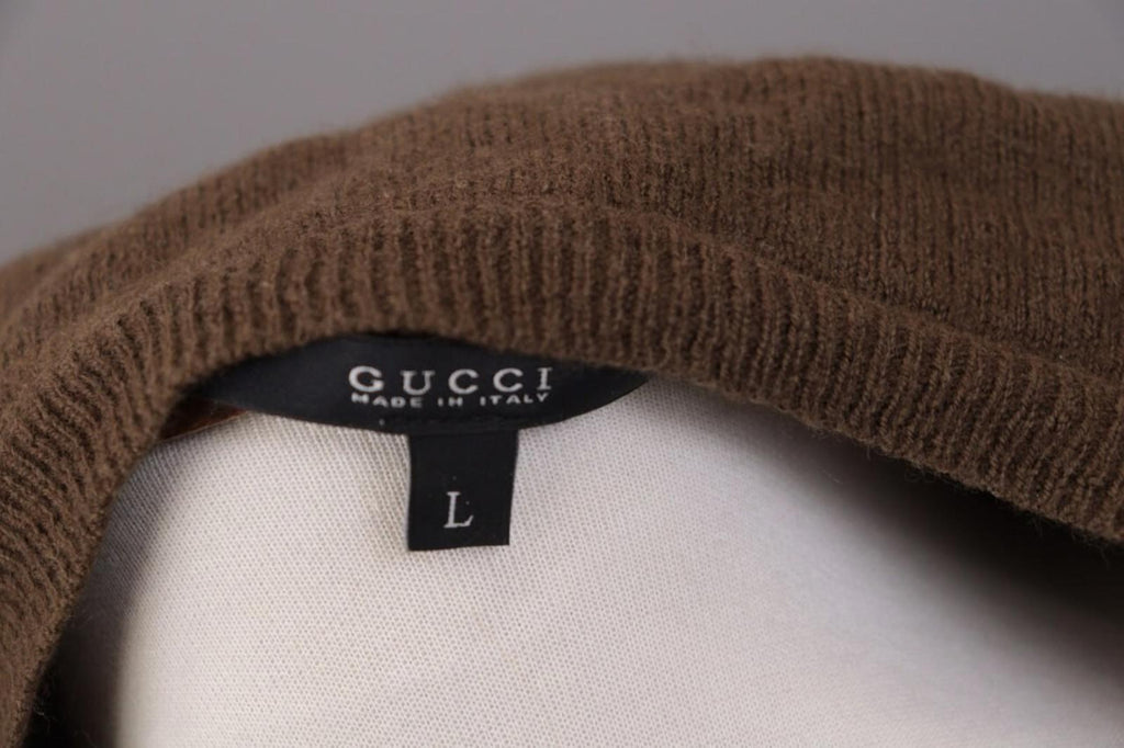 GUCCI Brown Knit Scoop Neck Sweater – Size L