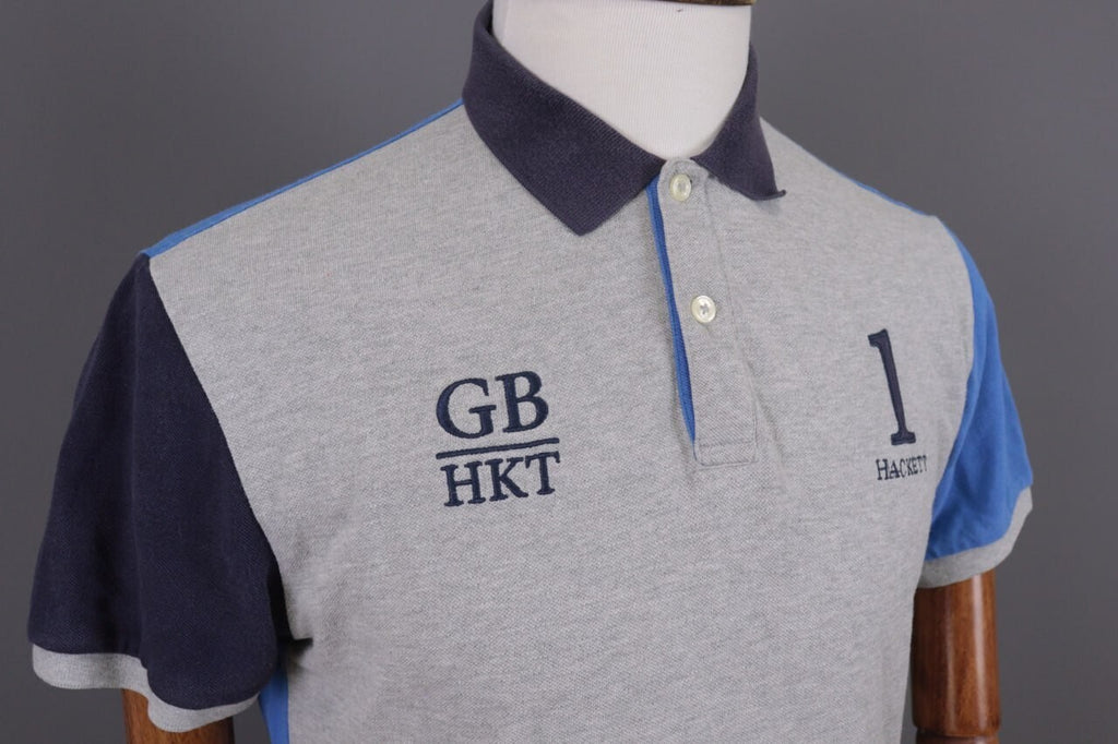 Hackett London Classic Fit GB Gray Summer #3 Short Sleeve Polo Shirt – Size M – Used