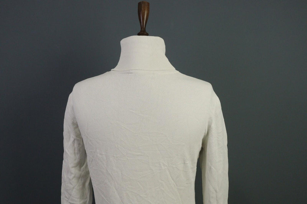 SARAH PACINI White Long Sleeve High Neck Top Blouse Shirt – Size M
