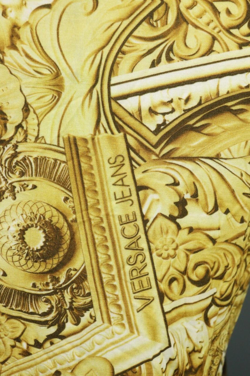 BNWT VERSACE JEANS Multicolor Gold Printed Short Sleeve Blouse Top – Size USA 4