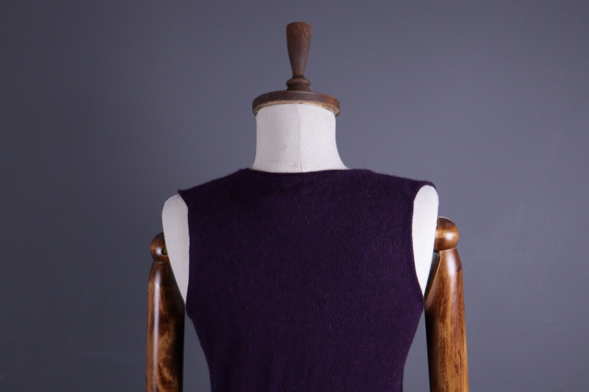 Brora Purple Wool Knit Vest Cardigan Sweater – Size S