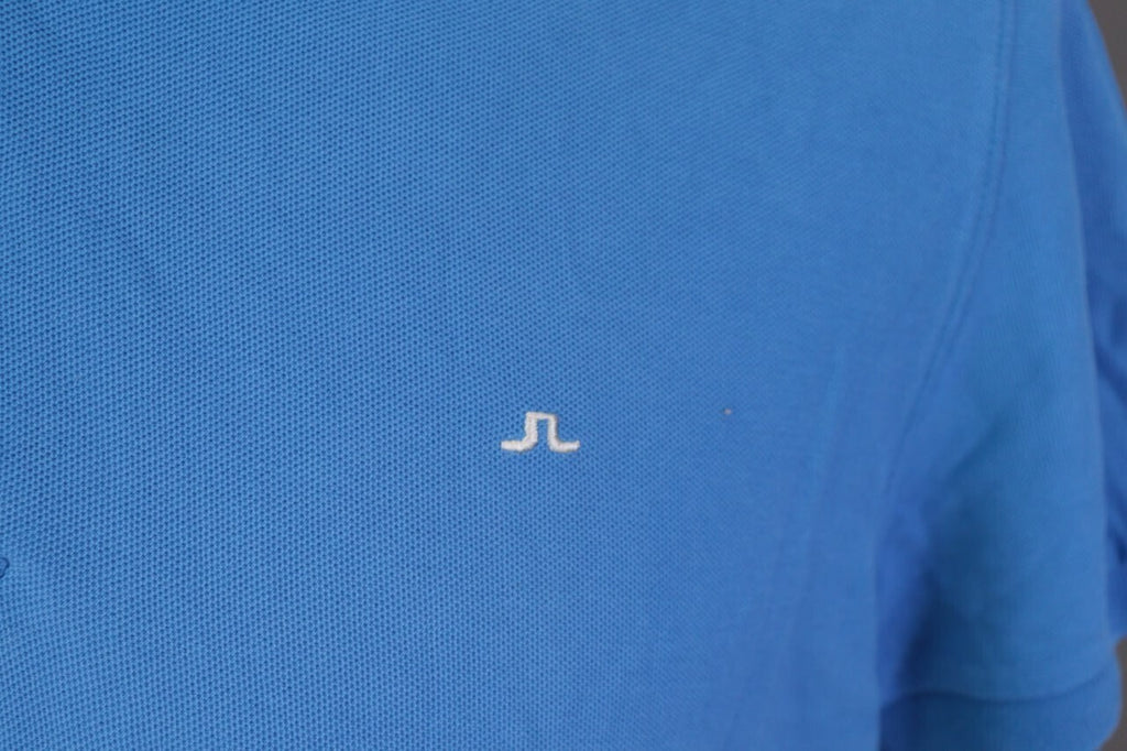 J.Lindeberg Slim Fit Blue Sport Golf Short Sleeve Polo Shirt – Size L