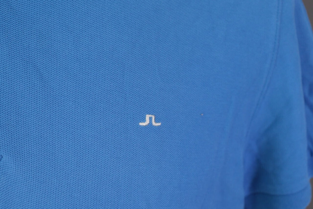J.Lindeberg Slim Fit Blue Sport Golf Short Sleeve Polo Shirt – Size L