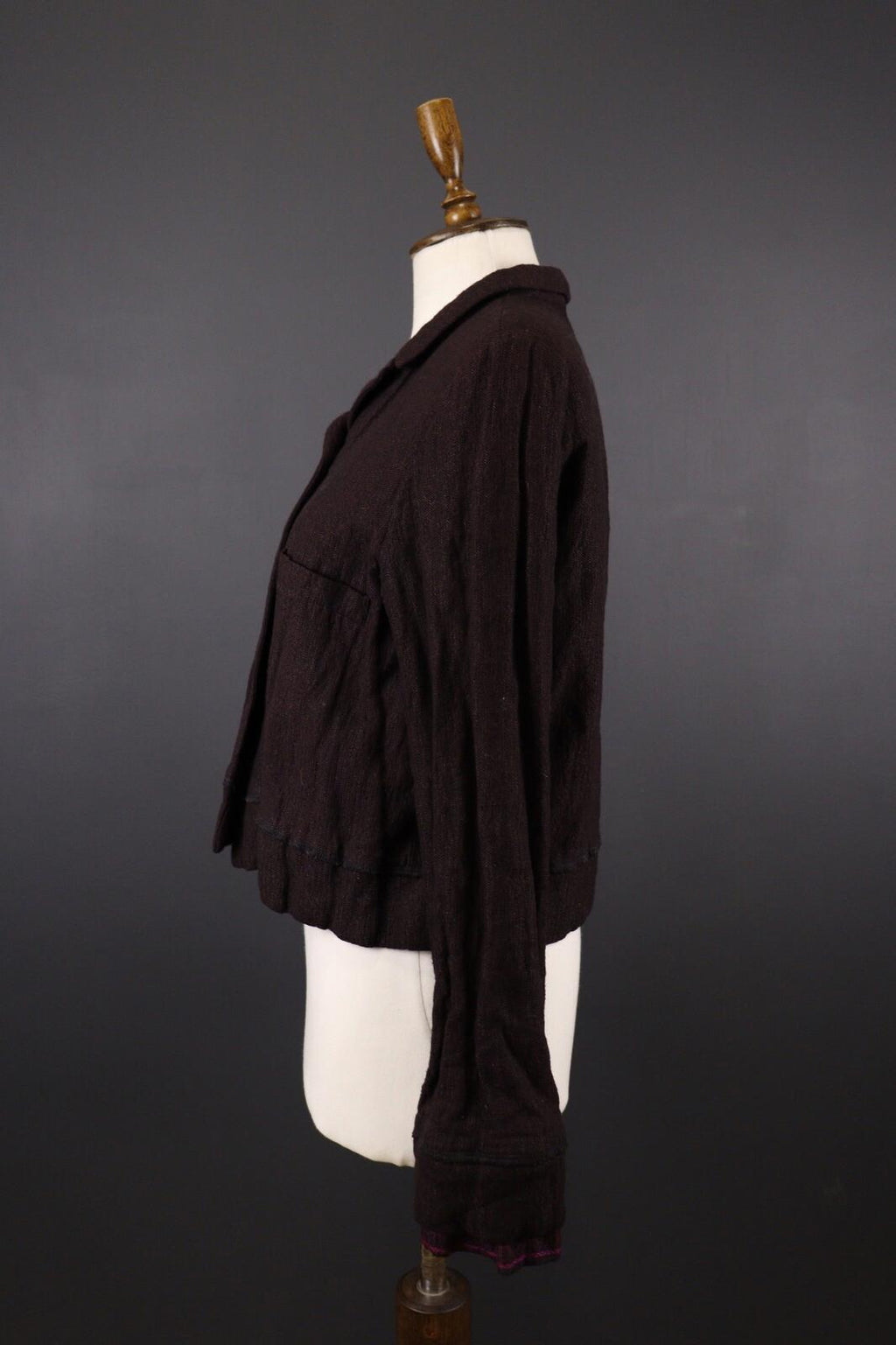 SARAH PACINI Brown Double Breasted Tweed Lightweight Jacket – Size M