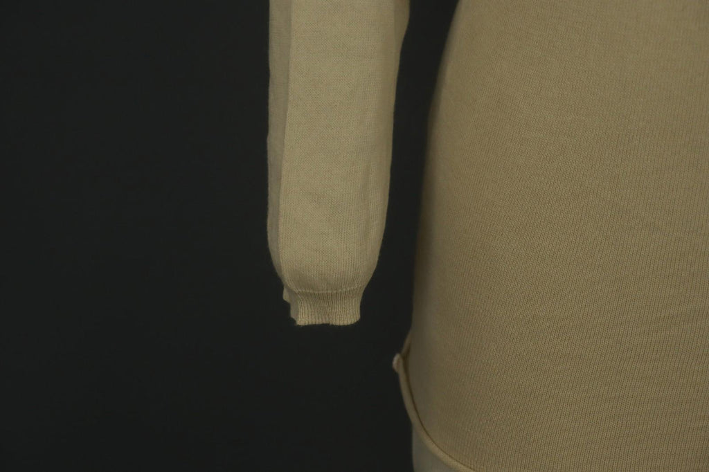MAISON MARTIN MARGIELA Tan Cotton Knitted Raglan Sleeve Pullover Sweater – Size S – Used