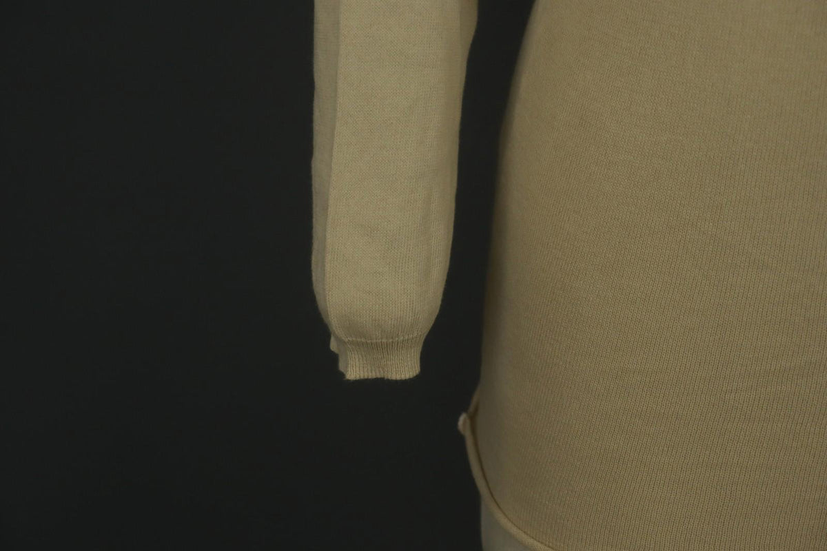 MAISON MARTIN MARGIELA Tan Cotton Knitted Raglan Sleeve Pullover Sweater – Size S – Used