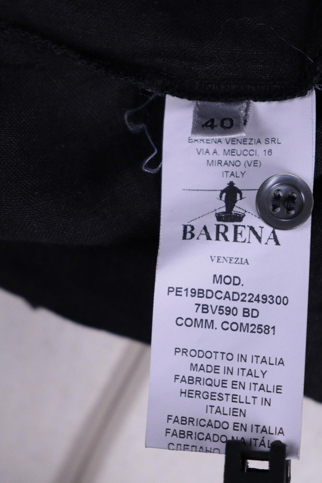 BARENA Black Linen Short Sleeve Blouse Shirt – Size 40 / M
