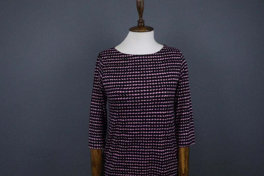 MARIMEKKO ADD PERETTA PIKKU RASYMATTO Purple Polka Dot Cotton Shift Dress Sz XS