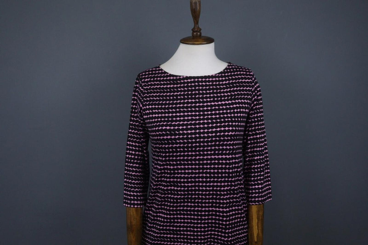 MARIMEKKO ADD PERETTA PIKKU RASYMATTO Purple Polka Dot Cotton Shift Dress Sz XS
