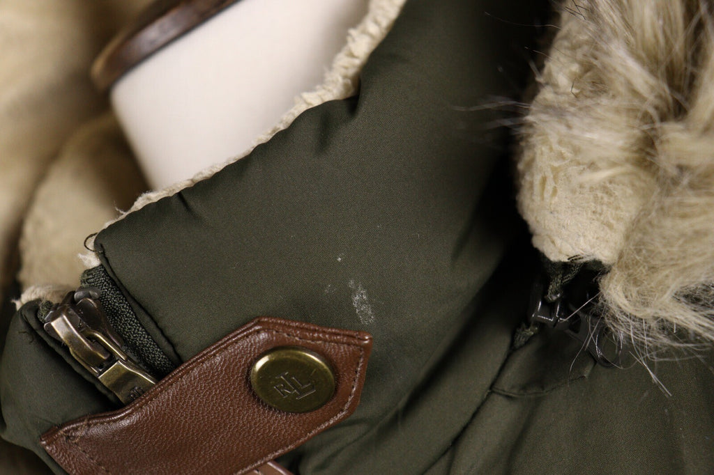 Lauren Ralph Lauren Khaki Down Faux Fur Parka Jacket – Size XL