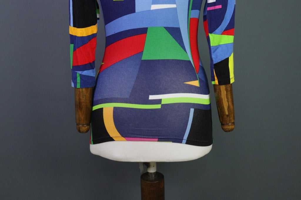 RALPH LAUREN BLACK LABEL Multicolro Colorful 3/4 Sleeve Stretch Blouse Top