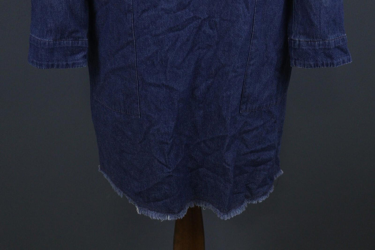 RAQUEL ALLEGRA Blue Lightweight Pockets Button Front Shirt Dress – Size 2