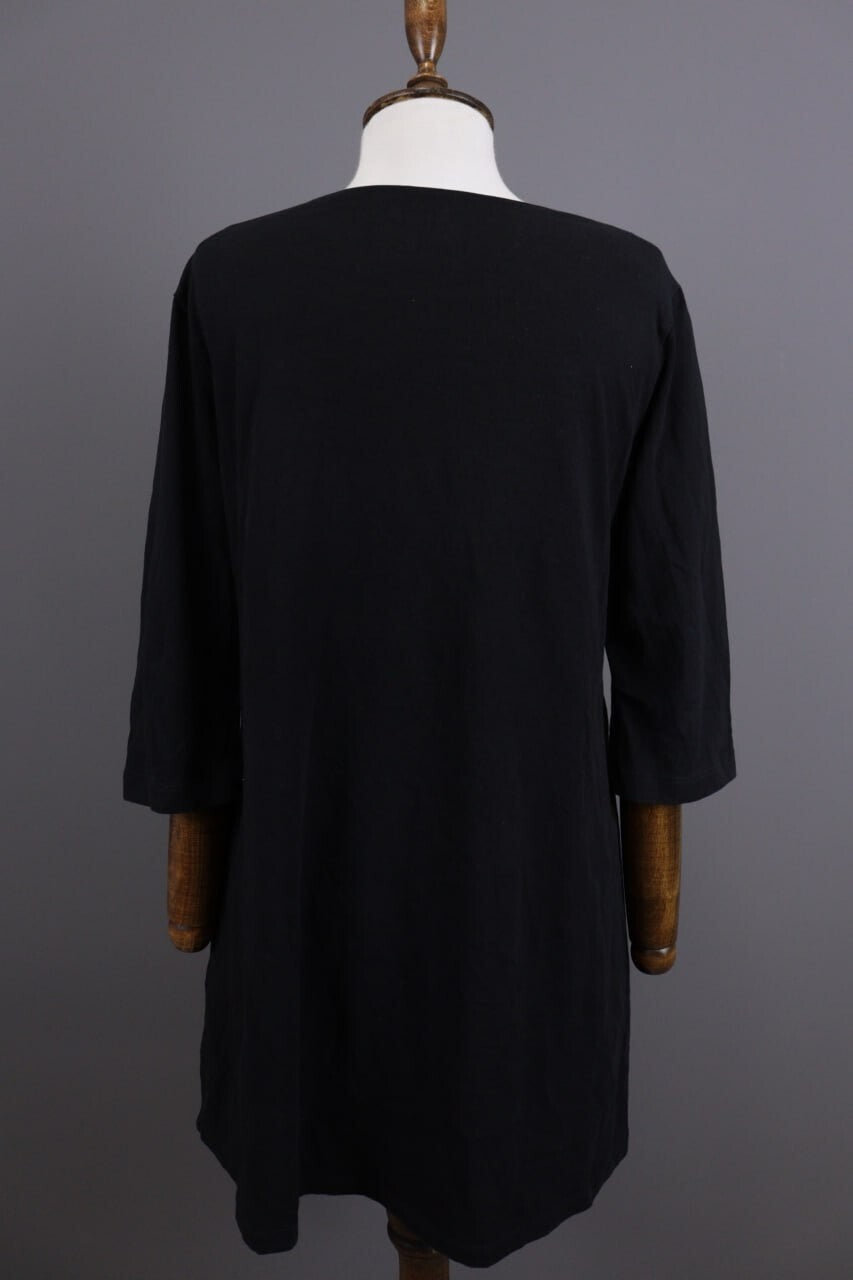 Gudrun Sjoden Black Lagenlook Long Sleeve Relaxed A-Line Dress – Size L