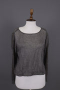 Denim & Supply Ralph Lauren Gray Open Knit Linen Crochet Knit Sweater – Size S