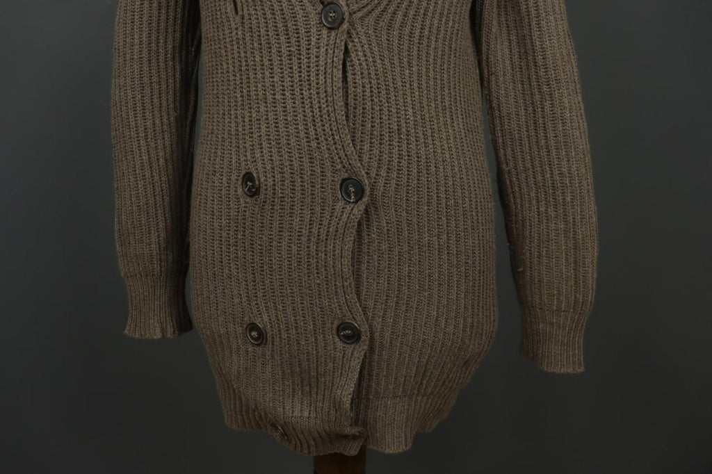 BLUMARINE Brown Knitted Collared Long Sleeve Button Front Cardigan Sweater M/L