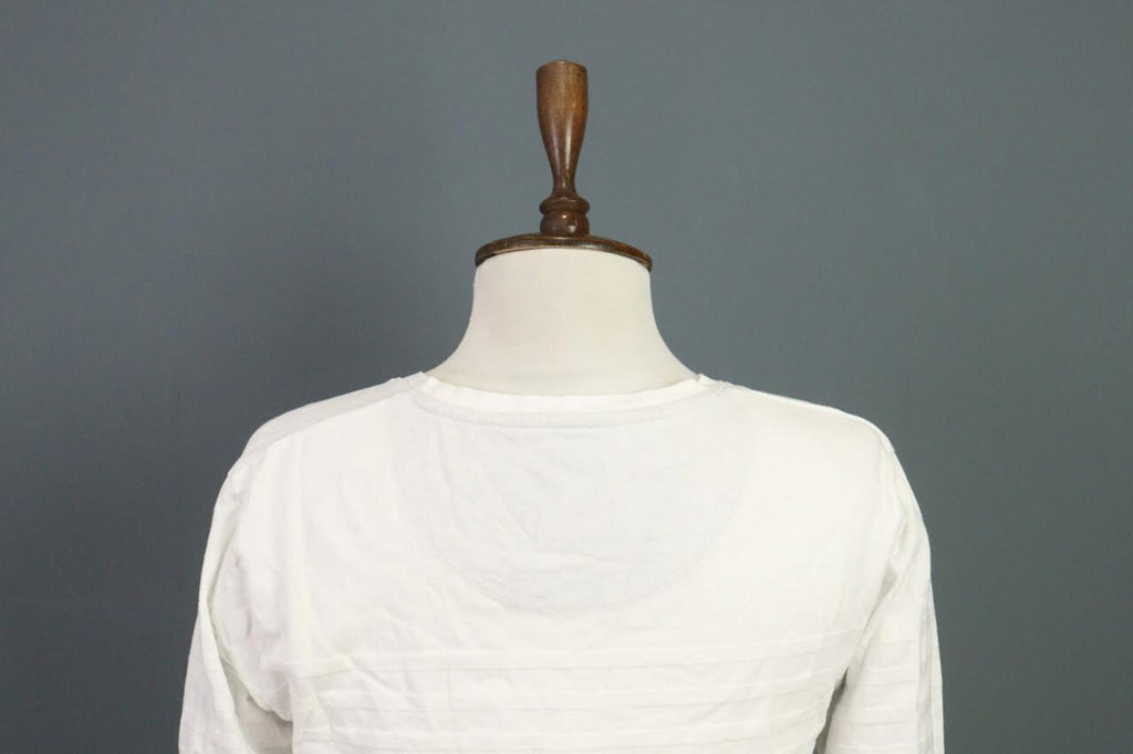 BURBERRY BLACK LABEL Blouse Shirt White Ribbed Long Sleeve – Size 2