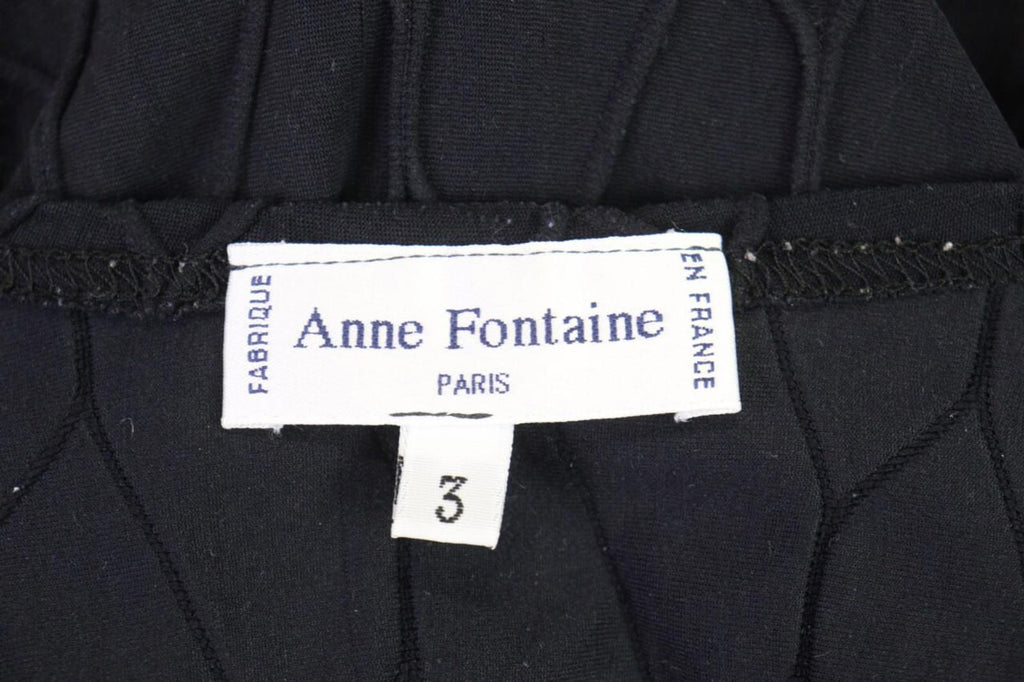 ANNE FONTAINE PARIS Blouse Shirt Black Embroidered Short Sleeve – Size 3